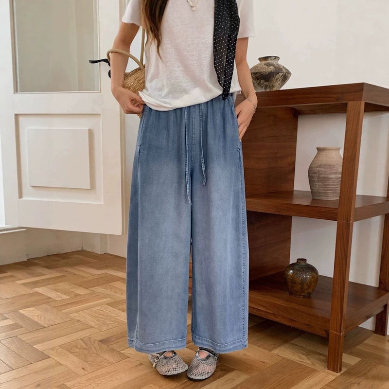 Women's Lyocell Denim Balloon Pants - Image 1