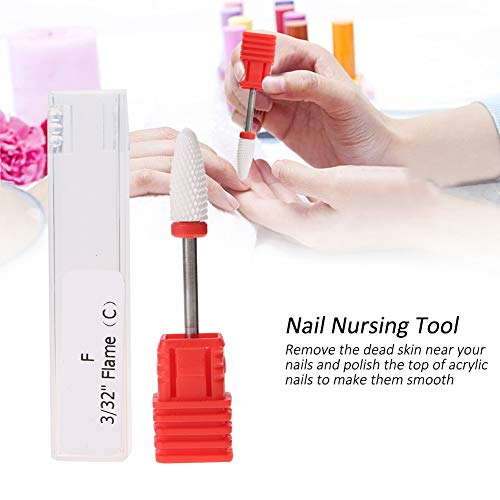 Semme Drill Head Nail,Nail Drill Bit, Ceramic Nail Grinding Head 4 Types Round Flat Ceramic Grinding Head Manicure Machine Accessories Tool(Round Flat Head) - Image 3