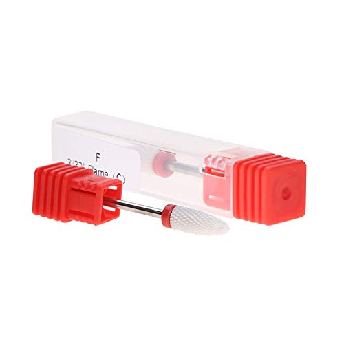 Semme Drill Head Nail,Nail Drill Bit, Ceramic Nail Grinding Head 4 Types Round Flat Ceramic Grinding Head Manicure Machine Accessories Tool(Round Flat Head) - Image 1