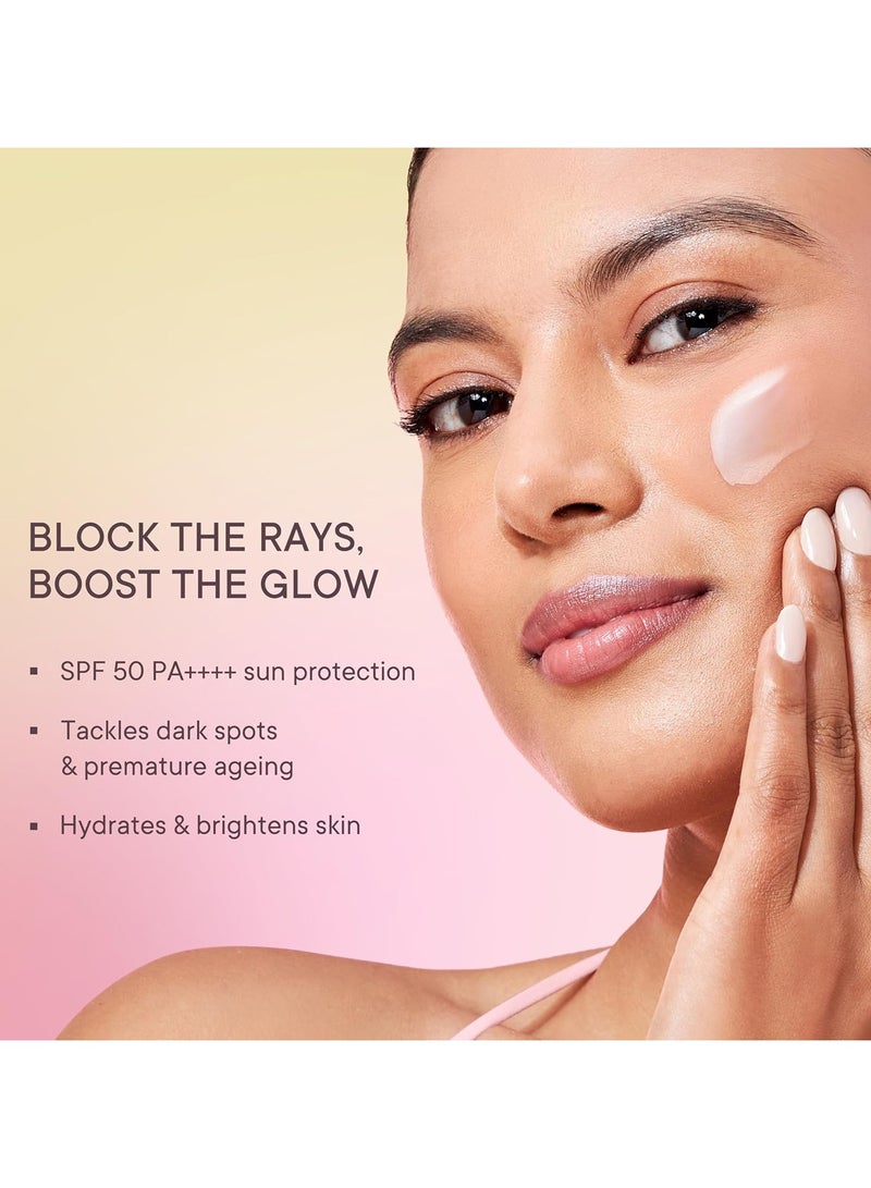 Quench Glow Fluid Sunscreen SPF 50 PA++++ with 2% Niacinamide & Cherry Blossom for Glowing Skin | 7 Korean UV Filters for UVA/UVB Protection | Lightweight Sunscreen Serum | Reduces Dark Spots & Tanning | All Skin Types (30ml) - Image 3