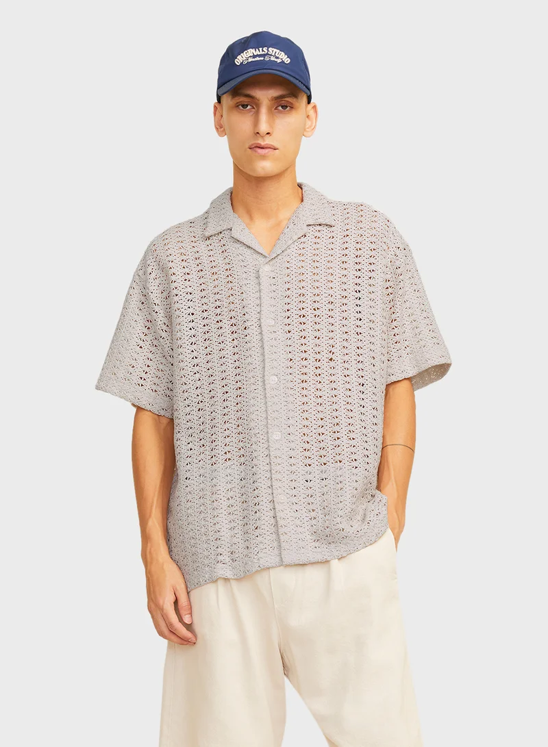 JACK & JONES Jorcrochet Regular Fit Crochet Shirt