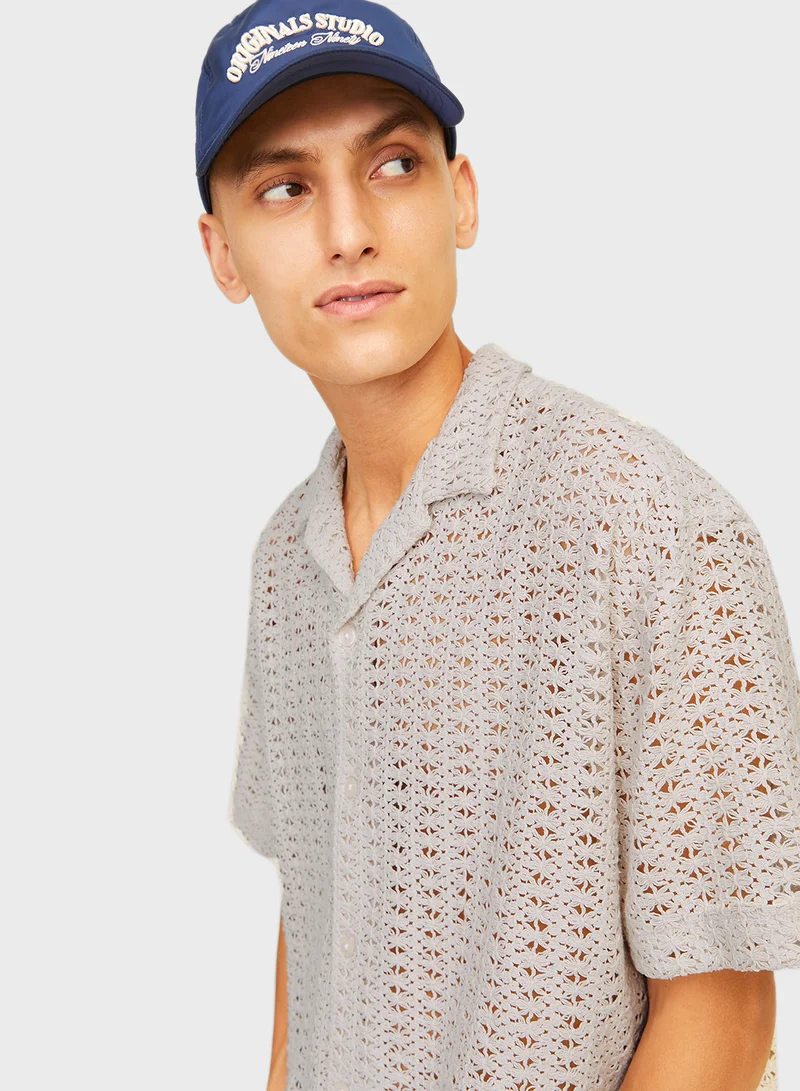 JACK & JONES Jorcrochet Regular Fit Crochet Shirt