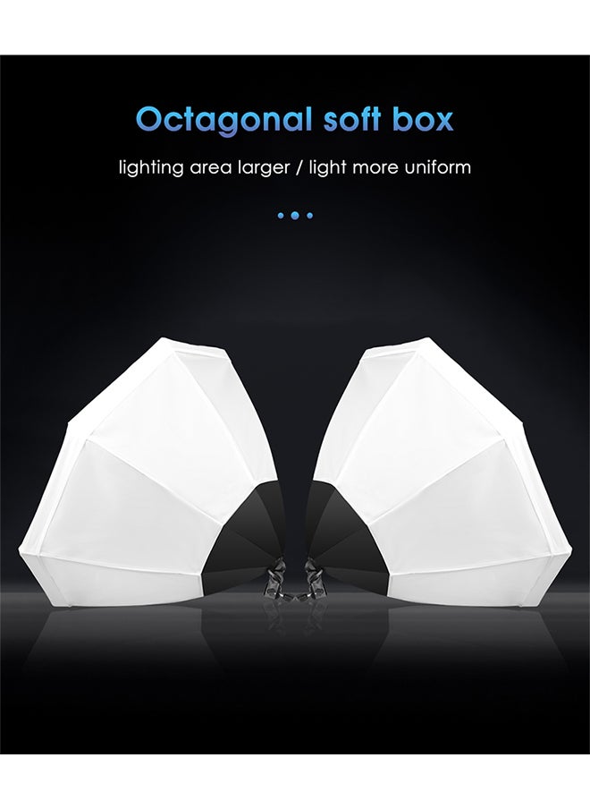 Glanfen Photography Softbox Lighting Kit with 200W LED 3-Color Bulb Umbrellas Softbox and Carry Bag  - Image 3