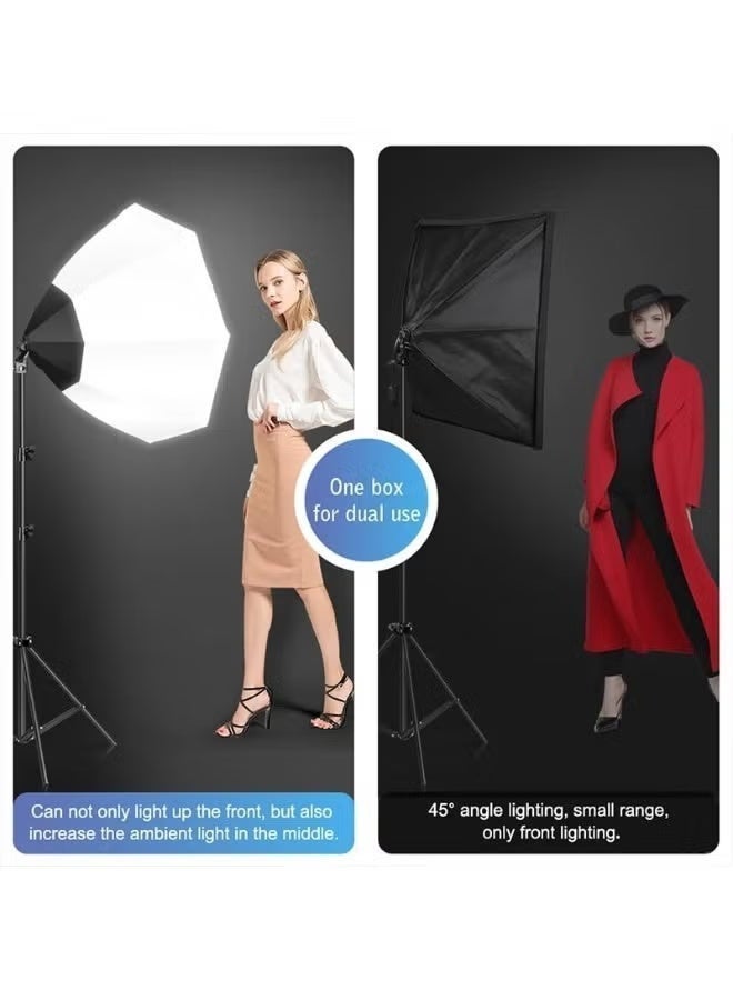 Glanfen Photography Light Kit  with 200W LED 3-Color Bulb Umbrellas Softbox and Carry Bag - Image 2