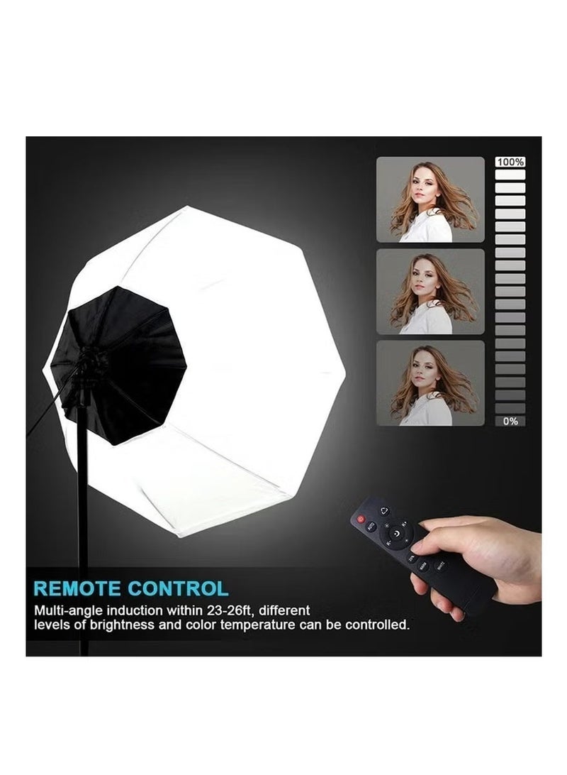 Glanfen Photography Light Kit  with 200W LED 3-Color Bulb Umbrellas Softbox and Carry Bag - Image 3