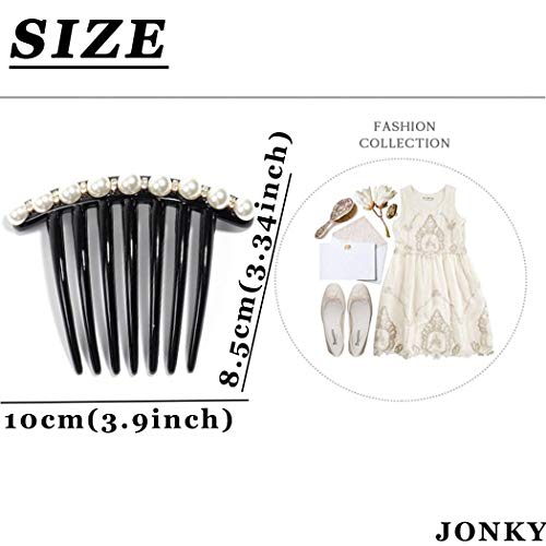 JONKY JONKY French Twist Hair Comb Pearl Fancy Hair Accessories for Women (Pack of 2) - Image 4