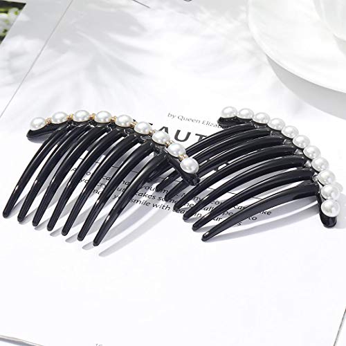 JONKY JONKY French Twist Hair Comb Pearl Fancy Hair Accessories for Women (Pack of 2) - Image 2