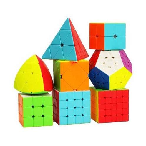 Qwick Click Super Speedy Smoothie Cube Set | 2x2, 3x3, 4x4, 5x5, Megaminx, Skewb, Pyramorphix & Pyramid | Speed Bundle for Kids & Adults | Brain Teaser Puzzle Toy Gift - Image 1
