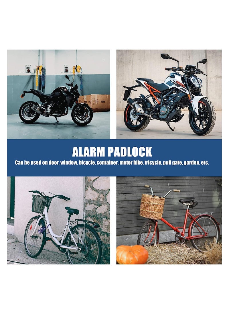 SYOSI - Alarm Lock Anti Theft Locks Loud Alarm Lock Universal Security Alarm Lock System Anti-Theft Weatherproof for Door Motor Bicycle Padlock with 3 Keys - Image 1