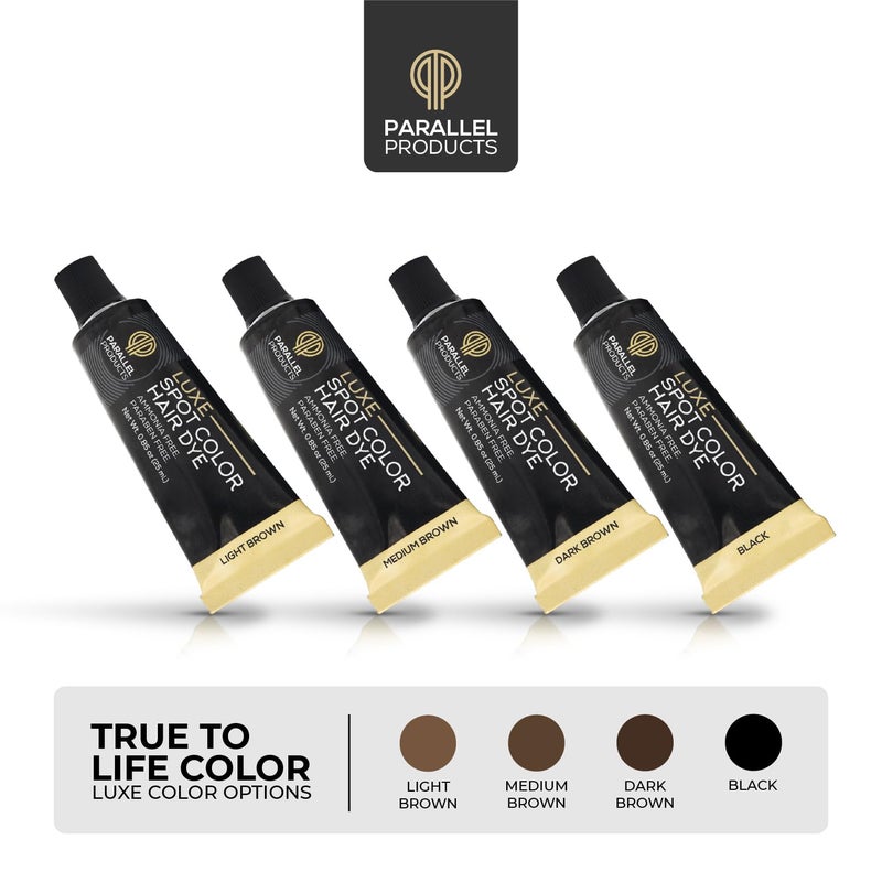 Parallel Products - Luxe Color (Dark Brown) - Cream Hair Dye - 25mL - Tint for Professional Spot Coloring - With Cream Developer, Mixing Dish and Application Brush - Covers Grey Hair - Root Touch Up - Image 4