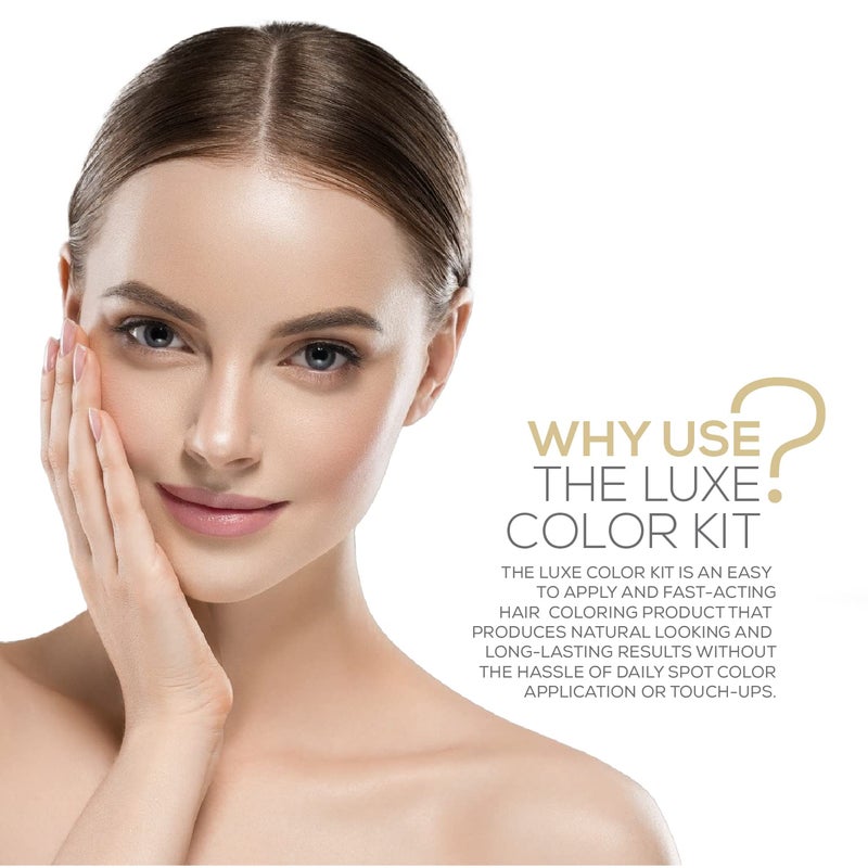 Parallel Products - Luxe Color (Dark Brown) - Cream Hair Dye - 25mL - Tint for Professional Spot Coloring - With Cream Developer, Mixing Dish and Application Brush - Covers Grey Hair - Root Touch Up - Image 5