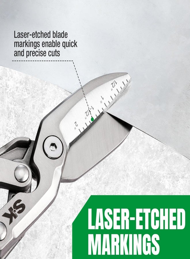 اس كي كي مقصات قصدير مركبة SK مقاس 10 بوصات، مقص معدني بشفرة مطروقة، مقص قطع معدني شديد التحمل، مقبض مريح لقبضة مريحة - Image 5