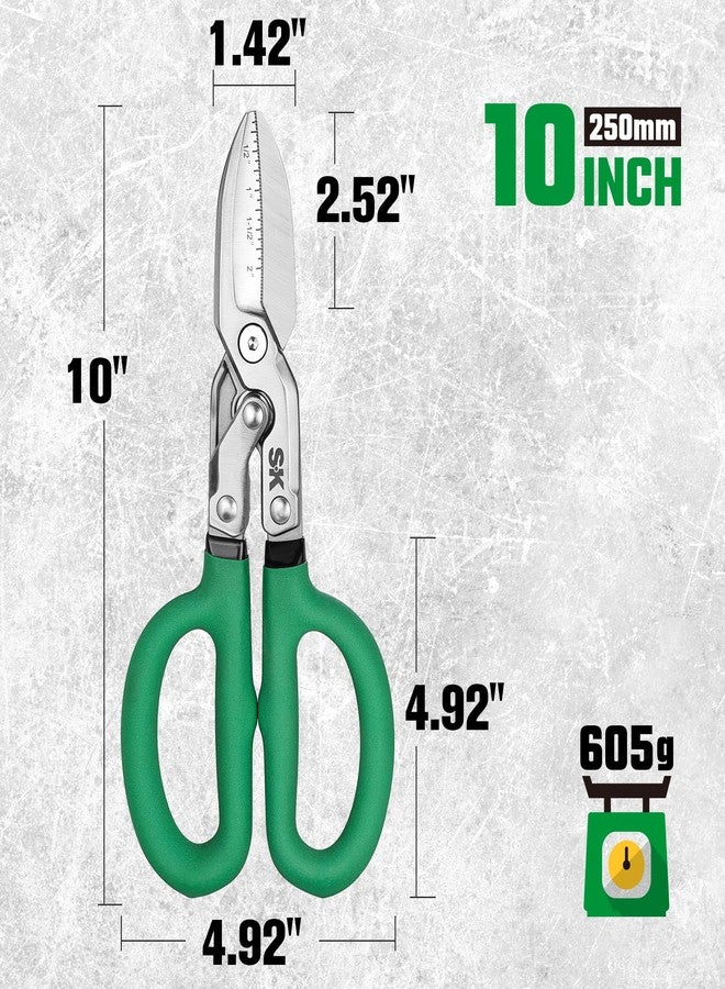 اس كي كي مقصات قصدير مركبة SK مقاس 10 بوصات، مقص معدني بشفرة مطروقة، مقص قطع معدني شديد التحمل، مقبض مريح لقبضة مريحة - Image 4