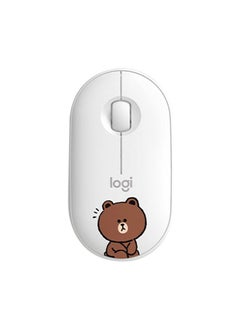 Logitech Logitech 2.4GHz wireless Bluetooth dual-mode silent mouse in white/brown  - Image 1