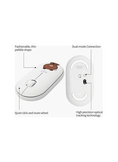 Logitech Logitech 2.4GHz wireless Bluetooth dual-mode silent mouse in white/brown  - Image 2