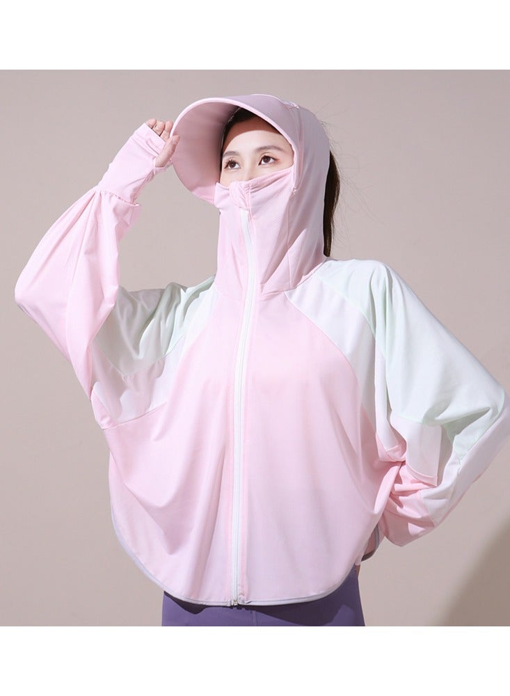 NIBEMINENT Cooling UV Protection Clothing Sun Protection Hoodie Jacket Full Zip Sun Long Sleeve Breathable Cycling Shirt Lightweight Hoodie Zipper Outdoor Jacket for Women One Size - Image 1