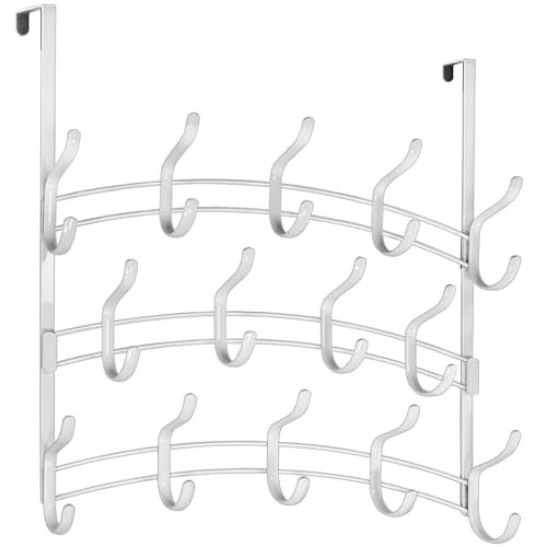 LYNK Professional Home Over the Door Hooks 28 Hook Over the Door Coat Rack Over the Door Hanger Hanging Towels or Clothes Bathroom Bedroom Laundry Room Lifetime Ltd Warranty White - Image 3