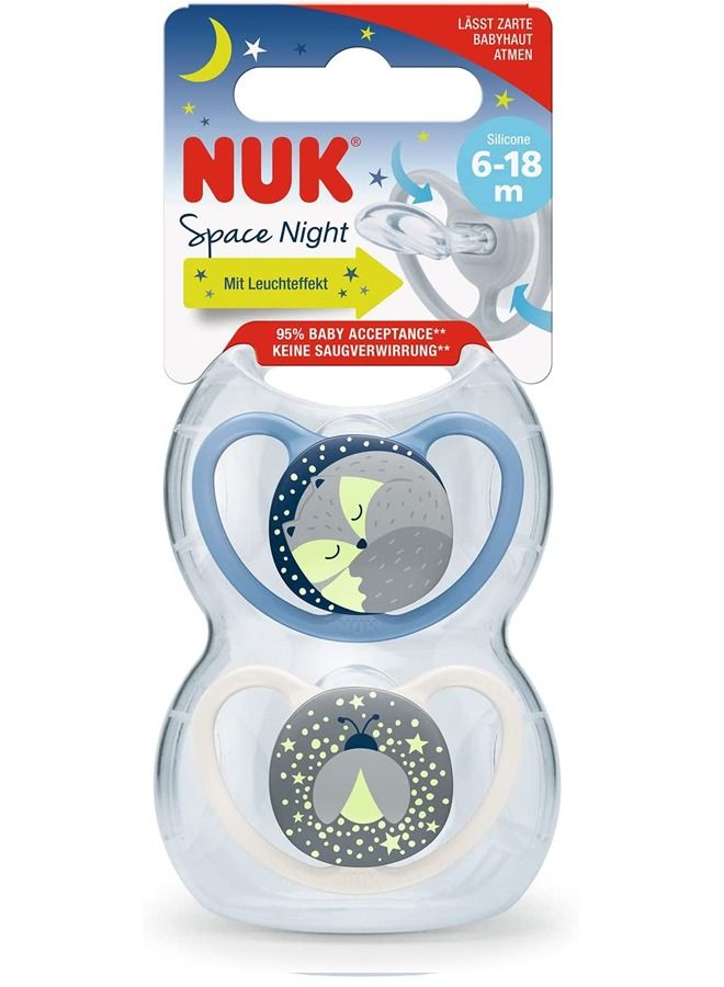 نوك لهاية سيليكون سبيس نايت قطعتين ٦-١٨ شهر - Image 1