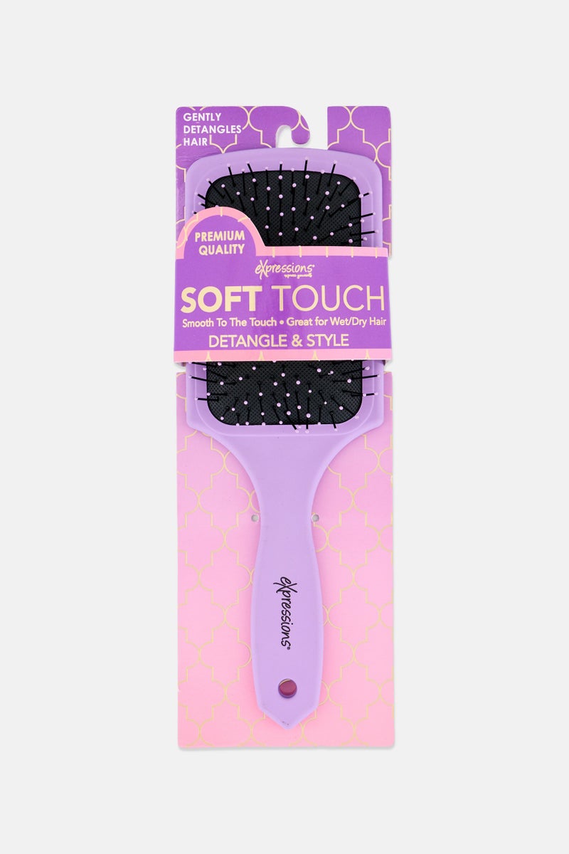 Expressions Soft Touch Paddle Hair Brush, Purple - Image 1