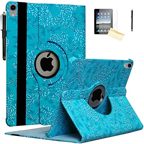 JYtrend Case for iPad A16 11-inch (11th Gen 2025), for 2022 iPad 10th Generation 10.9 inch, Rotating Stand Smart Magnetic Cover for Model A3354 A3355 A3356 A2696 A2757 A2777 (Embossed Flower) - Image 1