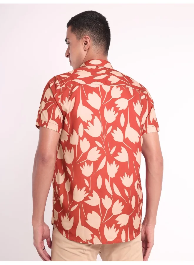 Beyoung Half Sleeve Tulip Hawaiian Shirt for Men Multicolour