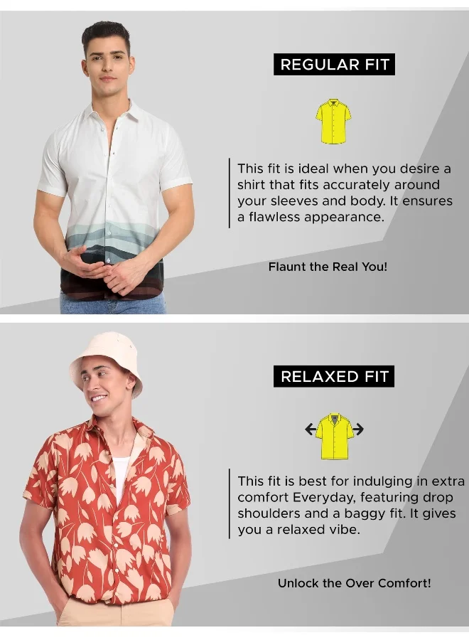 Beyoung Half Sleeve Tulip Hawaiian Shirt for Men Multicolour
