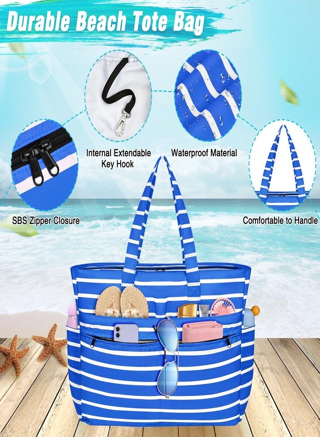 HUANLANG Extra Large Beach Bag Waterproof Beach Totes Bags for Women Men,Pool Bag with Zipper Wet Pocket - Image 3