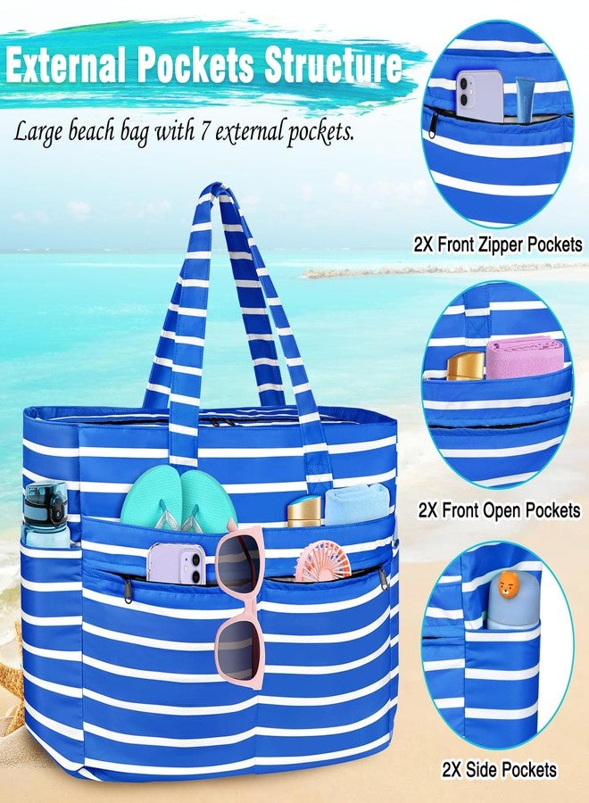 HUANLANG Extra Large Beach Bag Waterproof Beach Totes Bags for Women Men,Pool Bag with Zipper Wet Pocket - Image 4