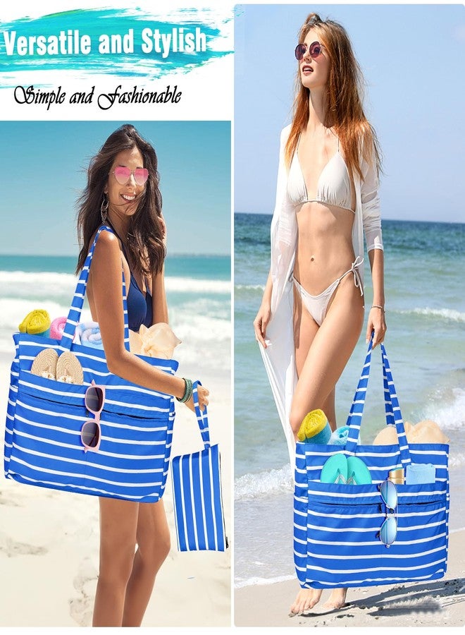 HUANLANG Extra Large Beach Bag Waterproof Beach Totes Bags for Women Men,Pool Bag with Zipper Wet Pocket - Image 2