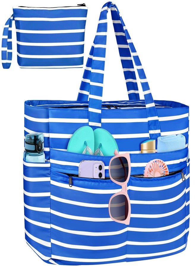 HUANLANG Extra Large Beach Bag Waterproof Beach Totes Bags for Women Men,Pool Bag with Zipper Wet Pocket - Image 1