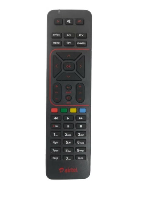 Remote for Airtel Digital Set Top Box with Recording Feature – Compatible Airtel DTH Remote (Pairing Required with TV Remote) – High-Quality, Durable, Easy-to-Use, Convenient Control for Your Airtel Set Top Box & TV