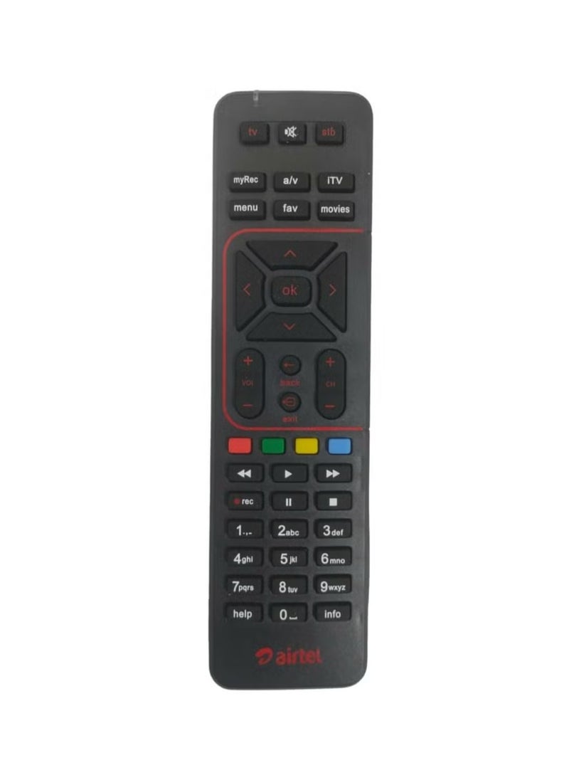 Remote for Airtel Digital Set Top Box with Recording Feature – Compatible Airtel DTH Remote (Pairing Required with TV Remote) – High-Quality, Durable, Easy-to-Use, Convenient Control for Your Airtel Set Top Box & TV