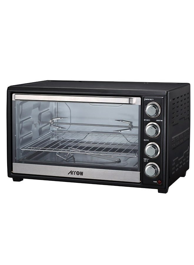 Arrow 45L Electric Oven, 2000W | Rotisserie & Grill Function | Power Indicator Light | 60-Minute Timer with Auto Shut-Off Bell | Temperature Control up to 250°C | 4 PCS Stainless Steel Heating Elements | Heat-Resistant Glass Window | 2-Year Warranty | Model Name: RO-45EOB  - Image 1