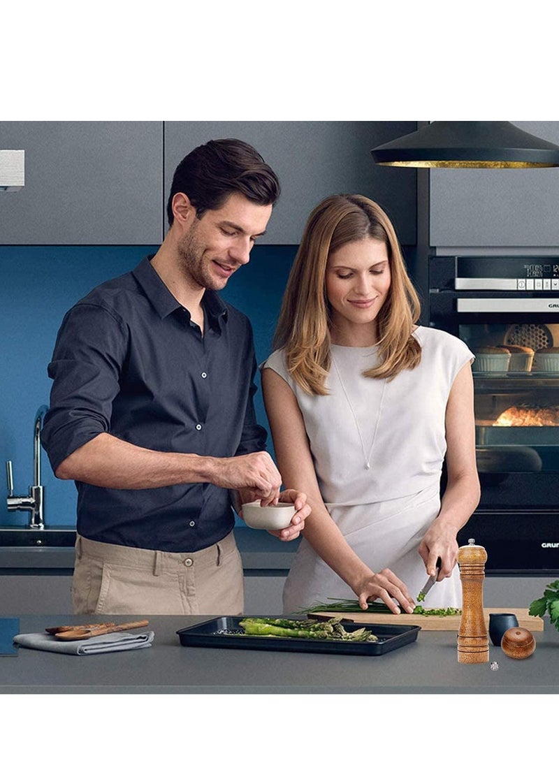 Barakah Salt and Pepper Mill Set, Wooden Grinders Premium Adjustable, Shaker  Grinder Pack of 2 - Image 3