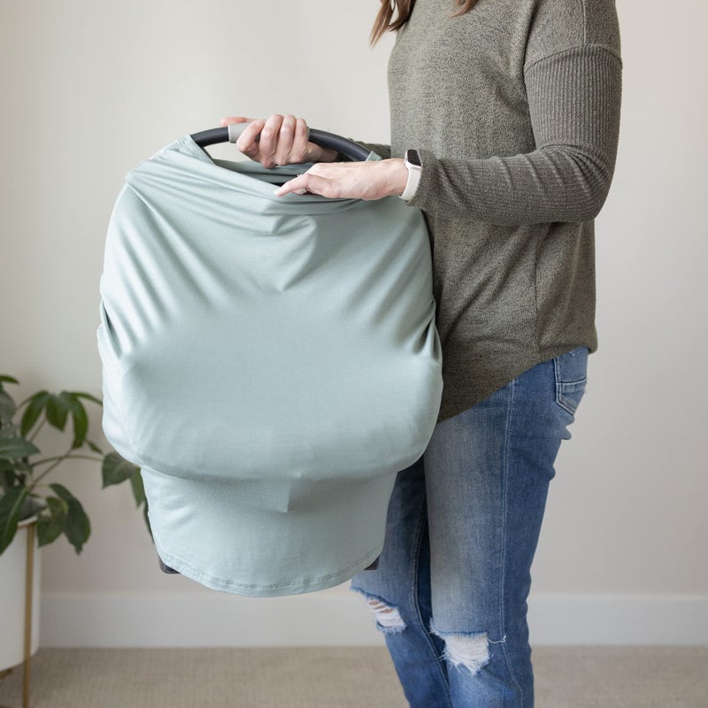 Natemia 4 in 1 Baby Car Seat Cover - Multi-Functional Stretchy & Soft Canopy, Nursing, Shopping Cart, & High Chair Cover - Image 5