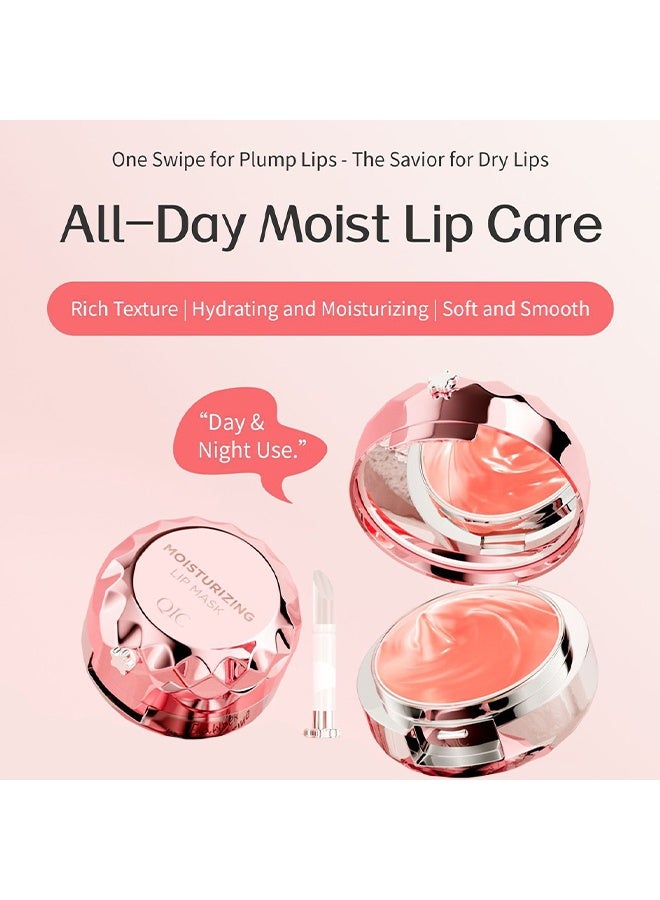 QIC Moisturizing Lip Mask，Lip Sleeping Mask Lip Mask With Brush And Mirror For Day & Night Repair, Reduce Lip Lines & Wrinkles, Soft Smooth Hydrating Rich Texture Lips Sleep Mask 12g - Image 4