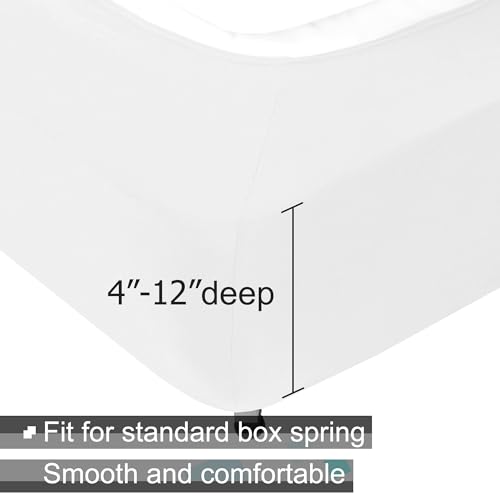Alyvia Spring Box Spring Cover Full Size - Jersey Knit & Stretchy Wrap Around 4 Sides Bed Skirt for Hotel & Home - Full/Full XL, White - Image 2