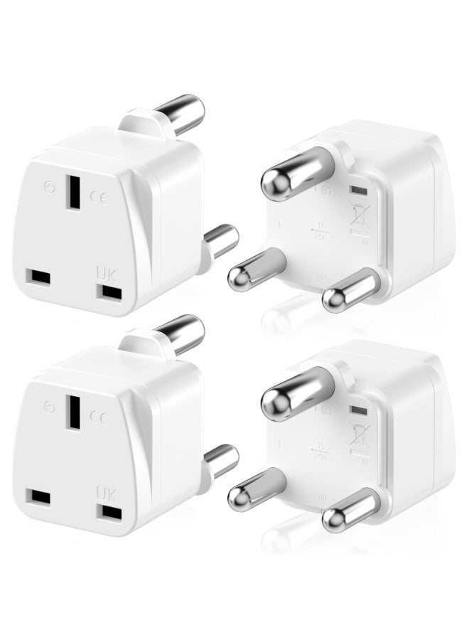 Uk to South Africa Plug Adapter, 4 Pack, 3-Pin Type M with Ground Protection, for South Africa/Sri Lanka - Image 1