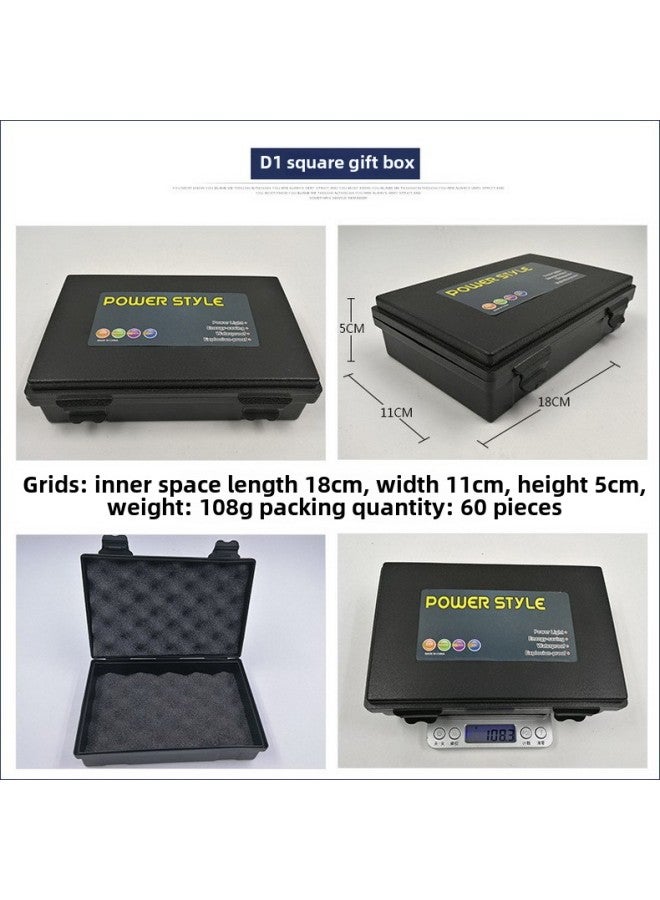 Generic Flashlight Universal Plastic Box Can Be Used As LOGO Stickers Gift Box Product Packaging Protection Box With Lanyard-Color:Black Square Plastic Box - Image 1