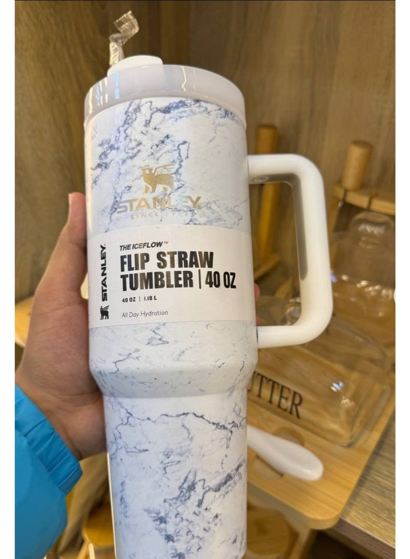 Stanley Stanley Quencher H2.0 FlowState Stainless Steel 1200ml ( white marble )  - Image 2