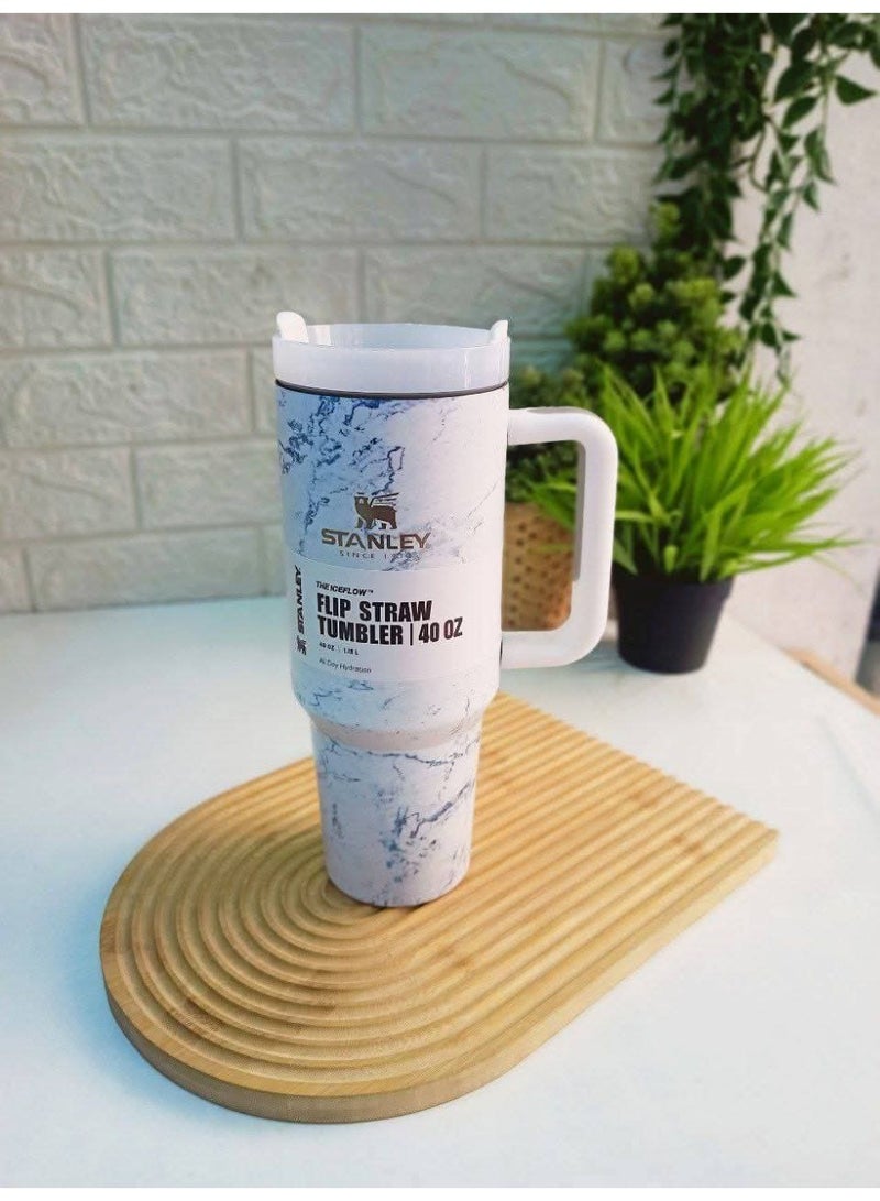 Stanley Stanley Quencher H2.0 FlowState Stainless Steel 1200ml ( white marble )  - Image 1