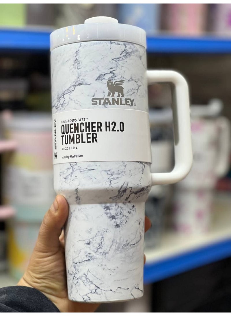 Stanley Stanley Quencher H2.0 FlowState Stainless Steel 1200ml ( white marble )  - Image 3
