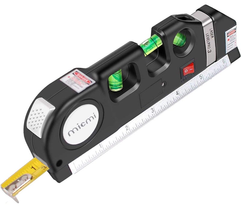 VENEKETY Multipurpose Laser tape measure Line 8ft Tape Measure Ruler Adjusted Standard and Metric Rulers - Image 1