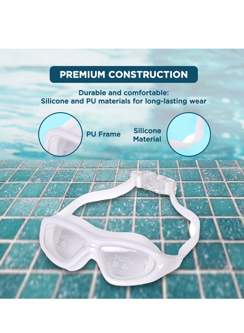 بلا نهاية نظارة السباحة الفاخرة EL1007 مع حماية ضد الضباب والأشعة فوق البنفسجية | المادة: سيليكون، بولي يوريثان | نظارات رؤية واسعة 180 درجة أنيقة | حشية سيليكون ناعمة لمنع التسرب | مع الحالة الصعبة - Image 4