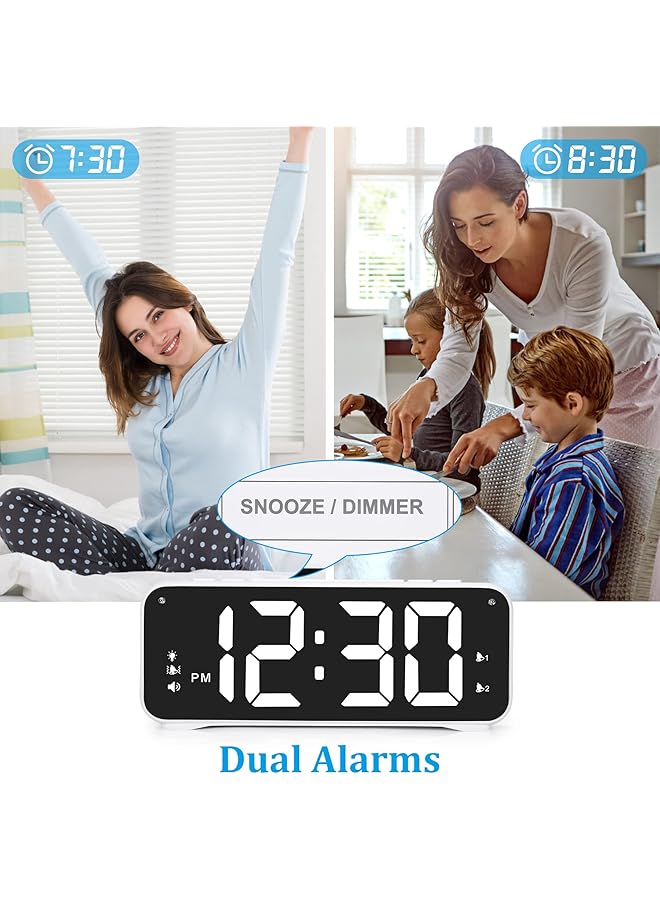 erorex Extra Loud Digital Alarm Clock For Heavy Sleepers Adults Dual Alarm Clock With Bed Shaker 6.5¡Å Led Digital Vibrating Alarm Clock For Bedrooms 4 Dimmer 4 Volume Snooze And 12 24H - Image 4