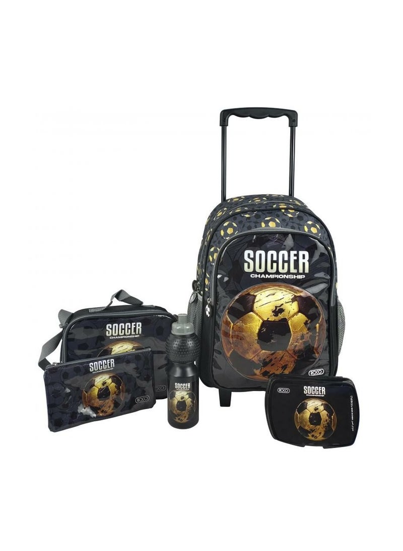 روكو مجموعة حقيبة عربة كرة القدم 5 في 1 مع ملحق