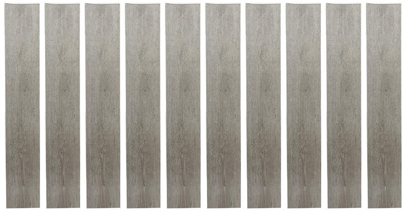 Vinyl Peel and Stick Floor Tile SelfAdhesive Wood Plank 10Pack 15 Square Feet 6 Inch Width 36 Inch Length 12mm Light Grey Oak Easy DIY Nexus Planks for Any Room by Achim Home Decor
