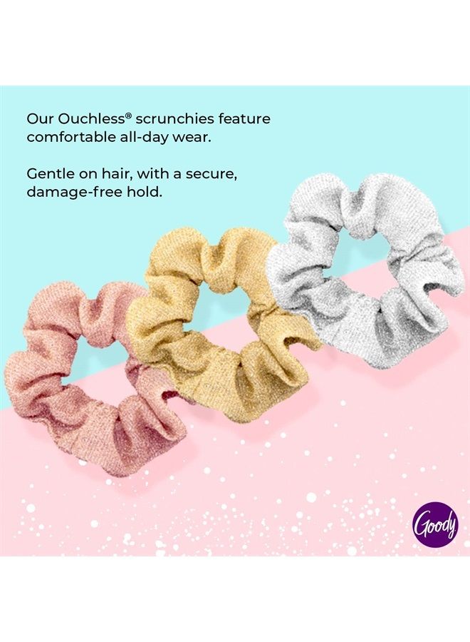 Goody Icy Holiday Scrunchies - 3 Count, Assorted - Ouchless Comfortable Hold Hair Accessories for Men, Women, Boys and Girls to Style With Ease and Keep Your Hair Secured - For All Hair Types - Image 3