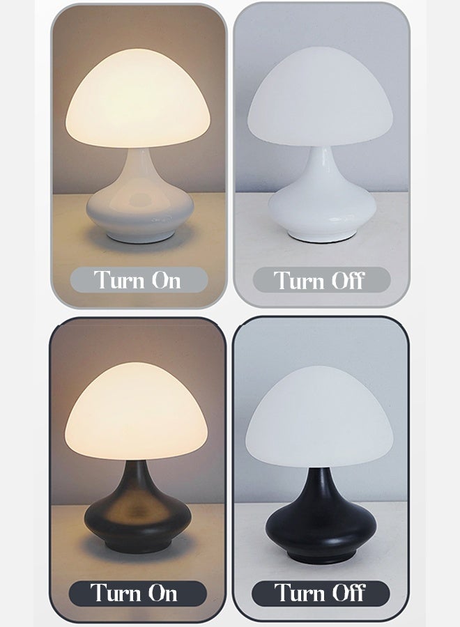 White mushroom-shaped table light, LED desk lamp, Usb Powered Bedside Lamp, Warm Light night lighting fixture for bedroom living room - Image 5