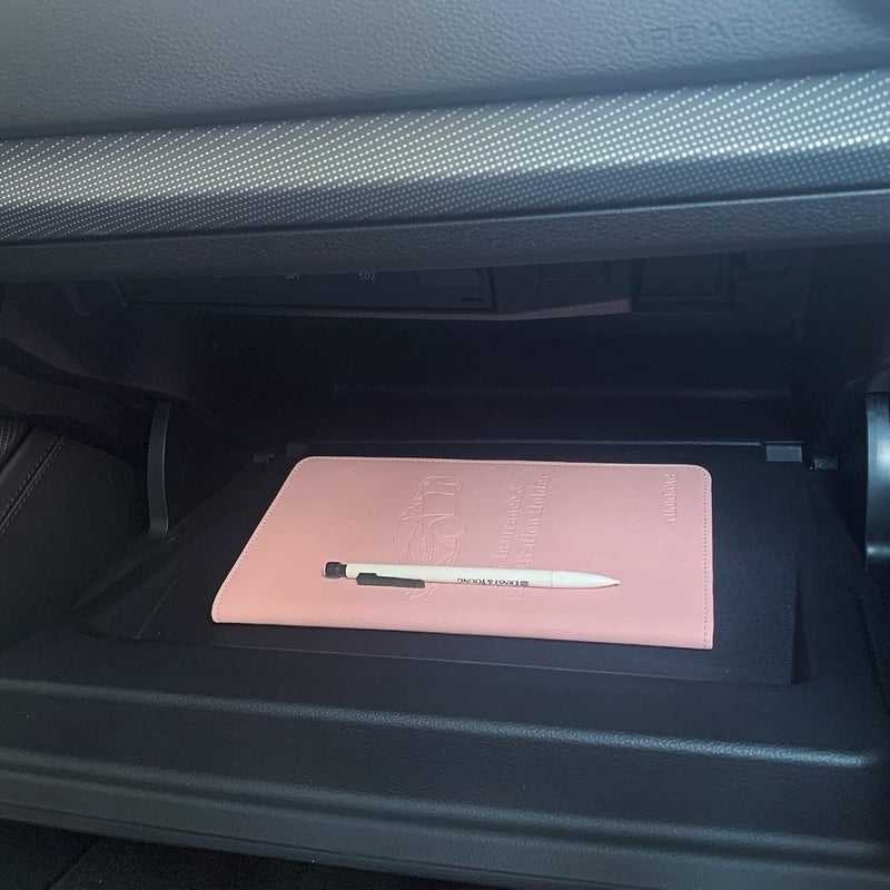 TILDOSAC Leather Car Registration and Insurance Card Holder, Car Document Holder for Cards License with Magnetic Shut (Pink, large) - Image 5